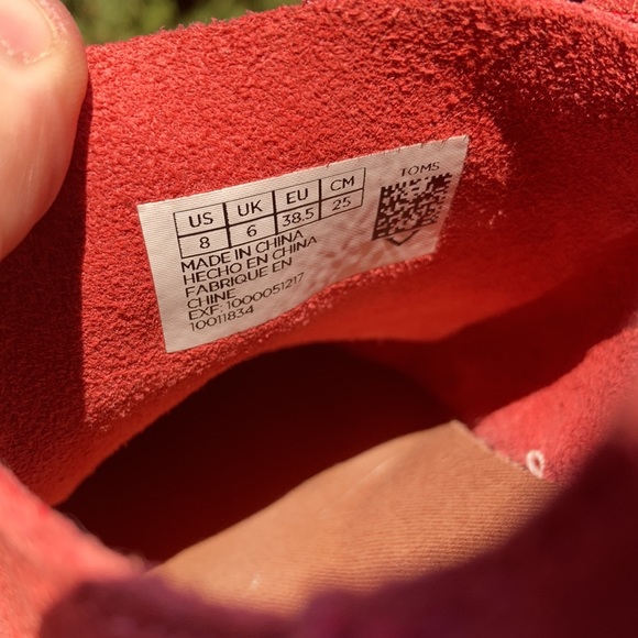 TOMS Lena Hibiscus Suede 7 Sneaker Shoe Women’s Size 8 - Picture 11 of 11